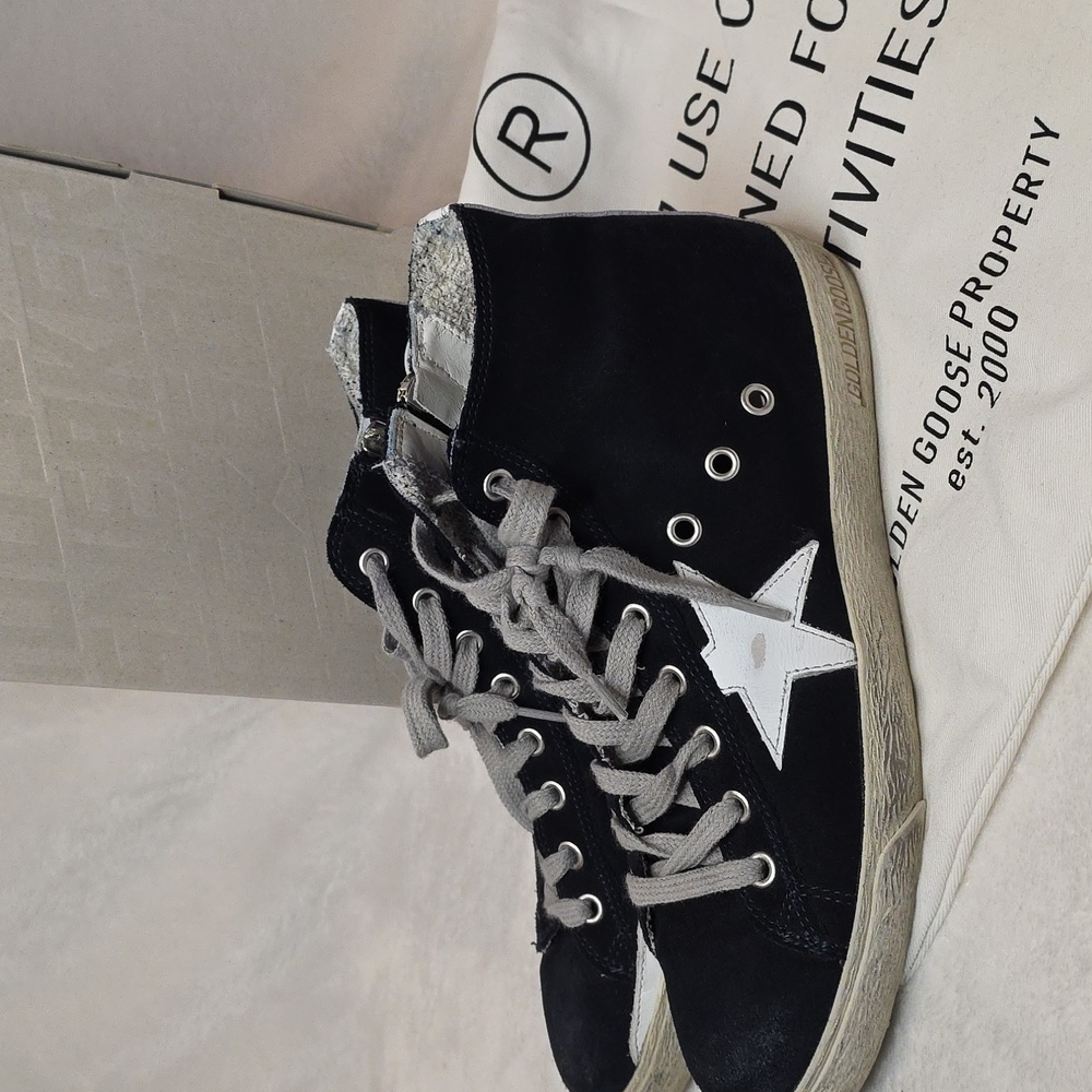 Golden Goose Deluxe Brand Francy High-Top Sneakers DU size 37/ US 7 Navy - Picture 8 of 8